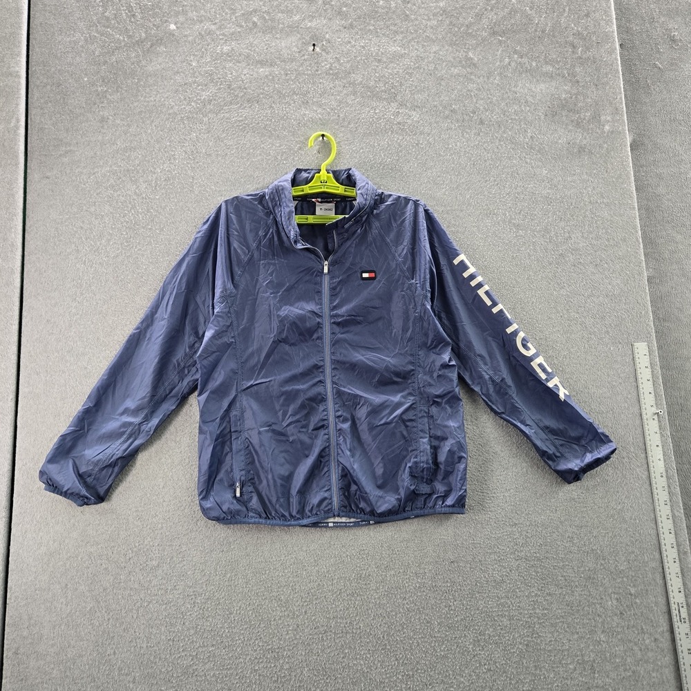 Tommy Hilfiger Women Jacket M Blue Windbreaker Ripstop Logo Gorpcore